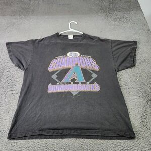 Vintage Arizona Diamondbacks Shirt Mens XL Black MLB Baseball Delta 2001 Champs